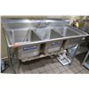 Image 1 : Advance Tabco T9-3-54-X Stainless Steel 3-Basin Sink 60"x25"x37"