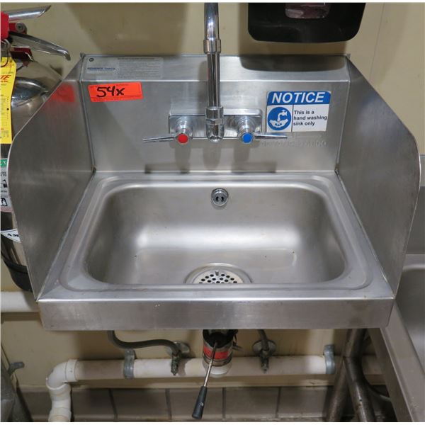 Advance Tabco 7-PS-40 Single Wall-Mount Sink w/ Splash Guards 13"x17"