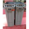 Image 1 : Qty 2 Rubbermaid Gray Plastic Bins (No Lids)