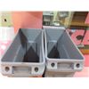 Image 2 : Qty 2 Rubbermaid Gray Plastic Bins (No Lids)