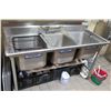 Image 1 : Advance Tabco T9-3-54-X Stainless Steel 3-Basin Sink 60"x25"x37"