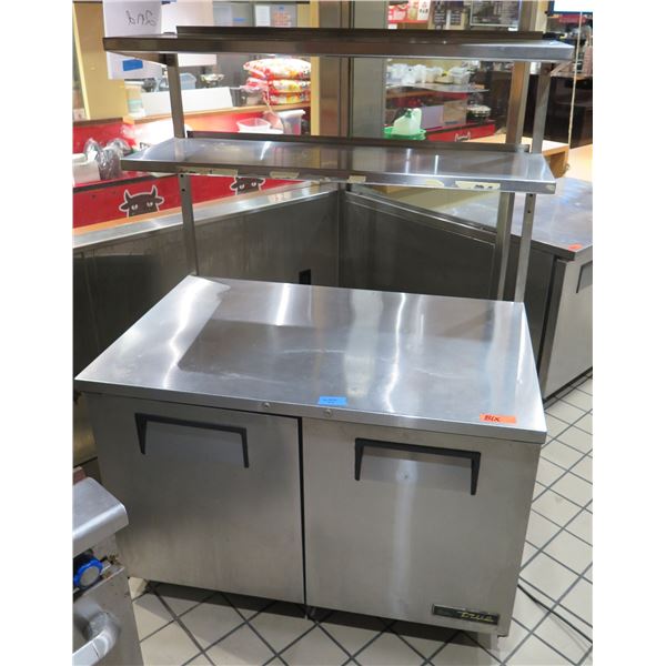 True TUC-48-HC  Two-Section Reach-In Undercounter Refrigerator w/ Top Shelves