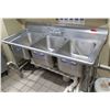 Image 1 : Advance Tabco T9-3-54-X Stainless Steel 3-Basin Sink 60"x25"x37"