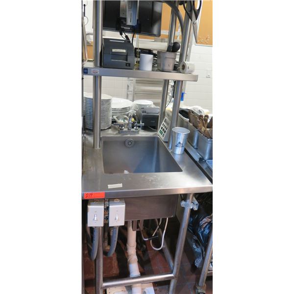 Commercial Sink w/ Metal Top Shelves