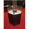 Image 2 : Hexagon Display Cabinet w/ Glass Top (no key) 29" Dia, 44" H