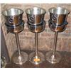 Image 1 : Qty 3 Metal Ice Buckets w/ Pedestal Stands