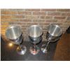 Image 2 : Qty 3 Metal Ice Buckets w/ Pedestal Stands