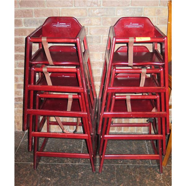 Qty Approx. 6 Red Baby Stackable High Chairs