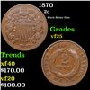 Image 1 : 1870 Two Cent Piece 2c Grades vf+