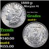 Image 1 : 1889-p Morgan Dollar $1 Grades Choice+ Unc
