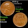 1918-p Lincoln Cent 1c Grades Choice AU/BU Slider