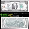 Image 1 : 1976 $2 Federal Reserve Note 1st Day of Issue, with Stamp (New York, NY) Grades Gem CU