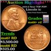 ***Auction Highlight*** 1934-d Lincoln Cent Near TOP POP! 1c Graded ms66+ rd By SEGS (fc)