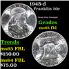 1948-d Franklin Half Dollar 50c Grades GEM FBL