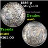1886-p Morgan Dollar $1 Grades GEM Unc