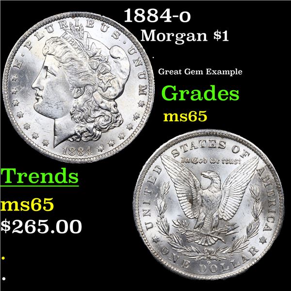 1884-o Morgan Dollar $1 Grades GEM Unc