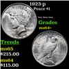 Image 1 : 1923-p Peace Dollar $1 Grades Choice+ Unc