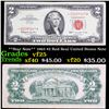 **Star Note** 1963 $2 Red Seal United States Note Grades vf+