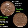 1924-d Lincoln Cent 1c Grades Choice AU