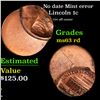 Image 1 : No date Lincoln Cent Mint error 1c Grades Select Unc RD