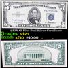1953A $5 Blue Seal Silver Certificate Grades vf+
