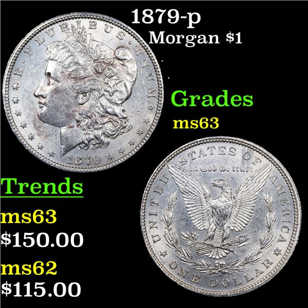 1879-p Morgan Dollar $1 Grades Select Unc