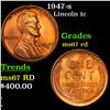 1947-s Lincoln Cent 1c Grades GEM++ Unc RD