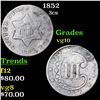 1852 Three Cent Silver 3cs Grades vg+