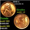 1941-s Lincoln Cent 1c Grades GEM++ RD