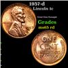 1957-d Lincoln Cent 1c Grades GEM Unc RD