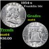 1954-s Franklin Half Dollar 50c Grades Choice Unc