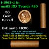 Image 1 : Shotgun Lincoln 1c roll, 1963-D 50 pcs Brandt Wrapper.