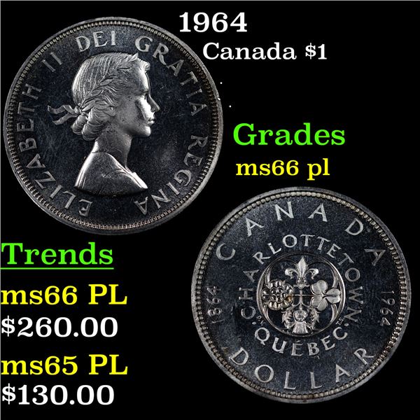1964 Canada Dollar $1 Grades GEM+ UNC PL