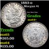 Image 1 : 1883-o Morgan Dollar $1 Grades Choice+ Unc