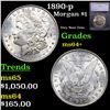1890-p Morgan Dollar $1 Graded ms64+ BY SEGS