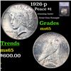 1926-p Peace Dollar $1 Graded ms65 BY SEGS