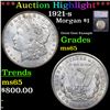 ***Auction Highlight*** 1921-s Morgan Dollar $1 Graded ms65 BY SEGS (fc)