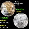 Image 1 : 1883-o Morgan Dollar $1 Grades GEM+ Unc