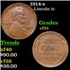 1914-s Lincoln Cent 1c Grades vf++