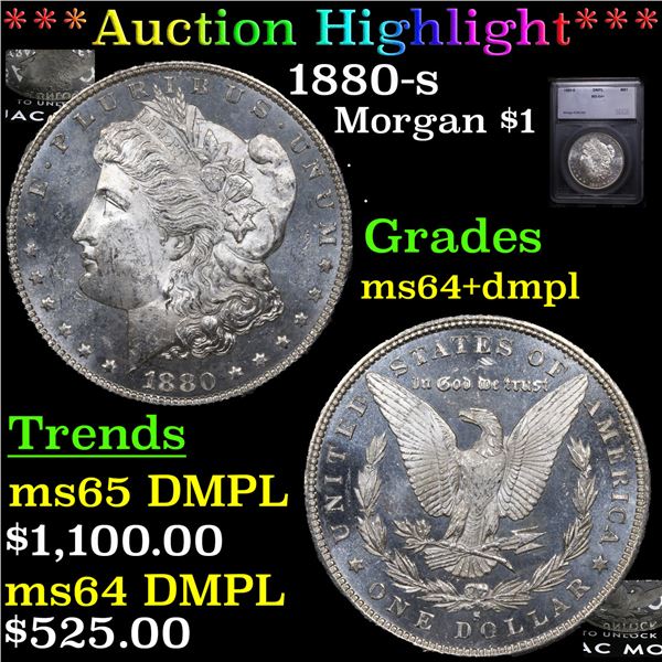 ***Auction Highlight*** 1880-s Morgan Dollar $1 Graded ms64+dmpl BY SEGS (fc)