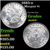 Image 1 : 1885-o Morgan Dollar $1 Grades Choice+ Unc
