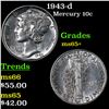 Image 1 : 1943-d Mercury Dime 10c Grades GEM+ Unc