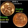 1941-s Lincoln Cent 1c Grades GEM++ Unc RD