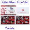 2001 United States Silver Proof Set - 10 pc set, about 1 1/2 ounces of pure silver