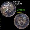 1987-p Silver Eagle Dollar $1 Grades ms69