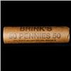 Image 2 : Mixed small cents 1c orig shotgun roll, 1918-s Wheat Cent, 1890 Indian Cent other end, Brinks Wrappe