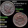 1852 Braided Hair Large Cent 1c Grades vf++