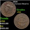 Image 1 : 1816 Coronet Head Large Cent 1c Grades vf, very fine
