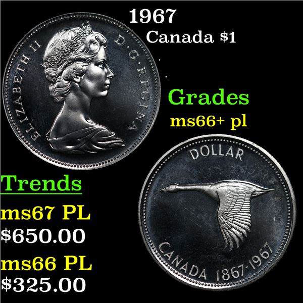 1967 Canada Dollar $1 Grades GEM++ PL