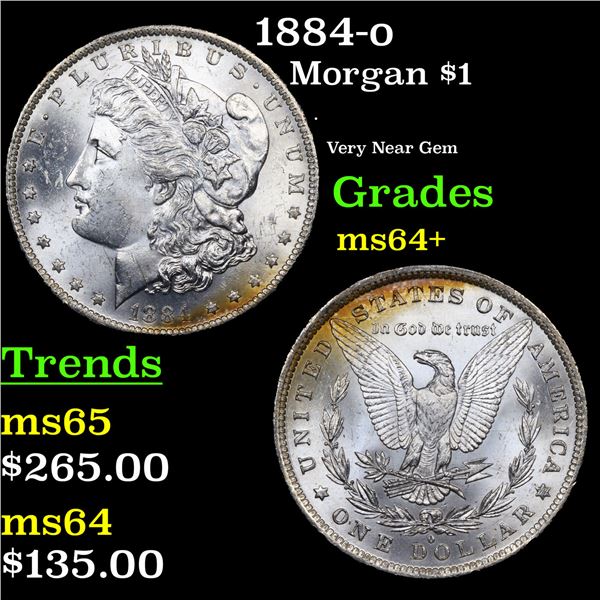 1884-o Morgan Dollar $1 Grades Choice+ Unc